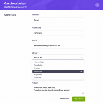 Teilnehmerdaten zentral verwalten